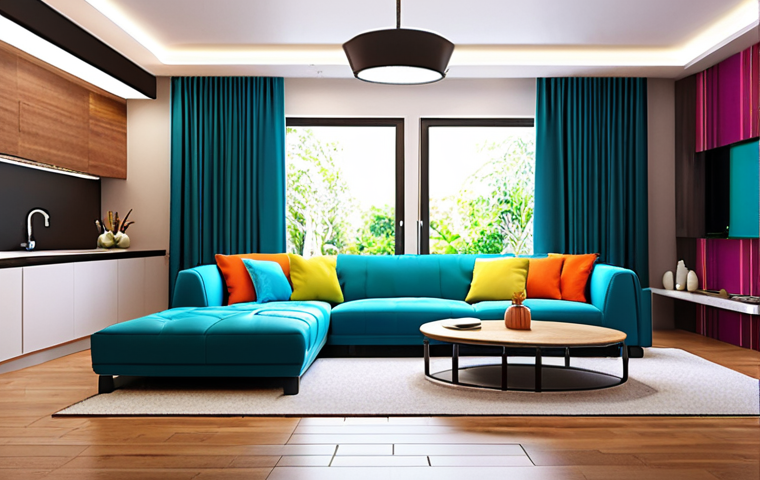 **

Prompt:  "Modern living room interior design, AI generated visualization, bright colors, comfortable furniture, 3D model preview, realistic rendering."

**